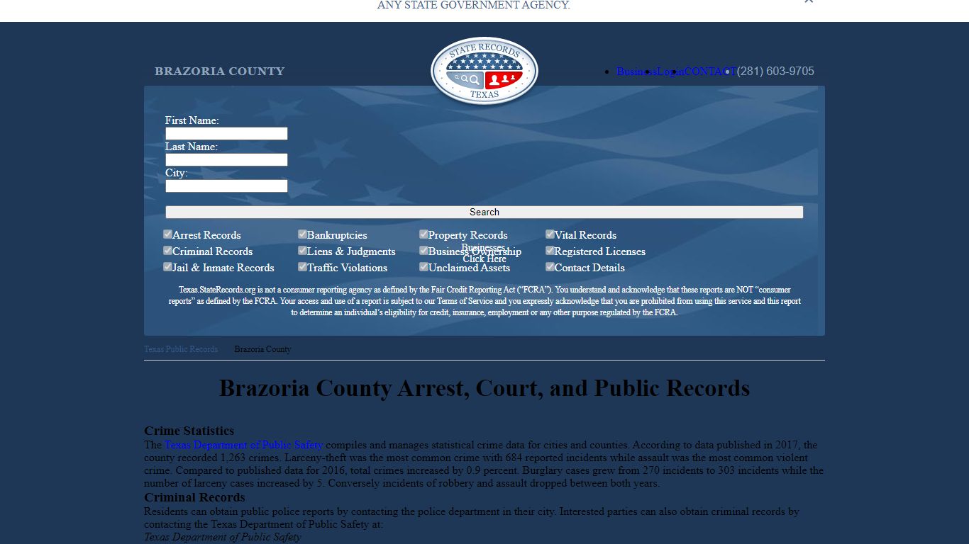 Brazoria County Arrest, Court, and Public Records